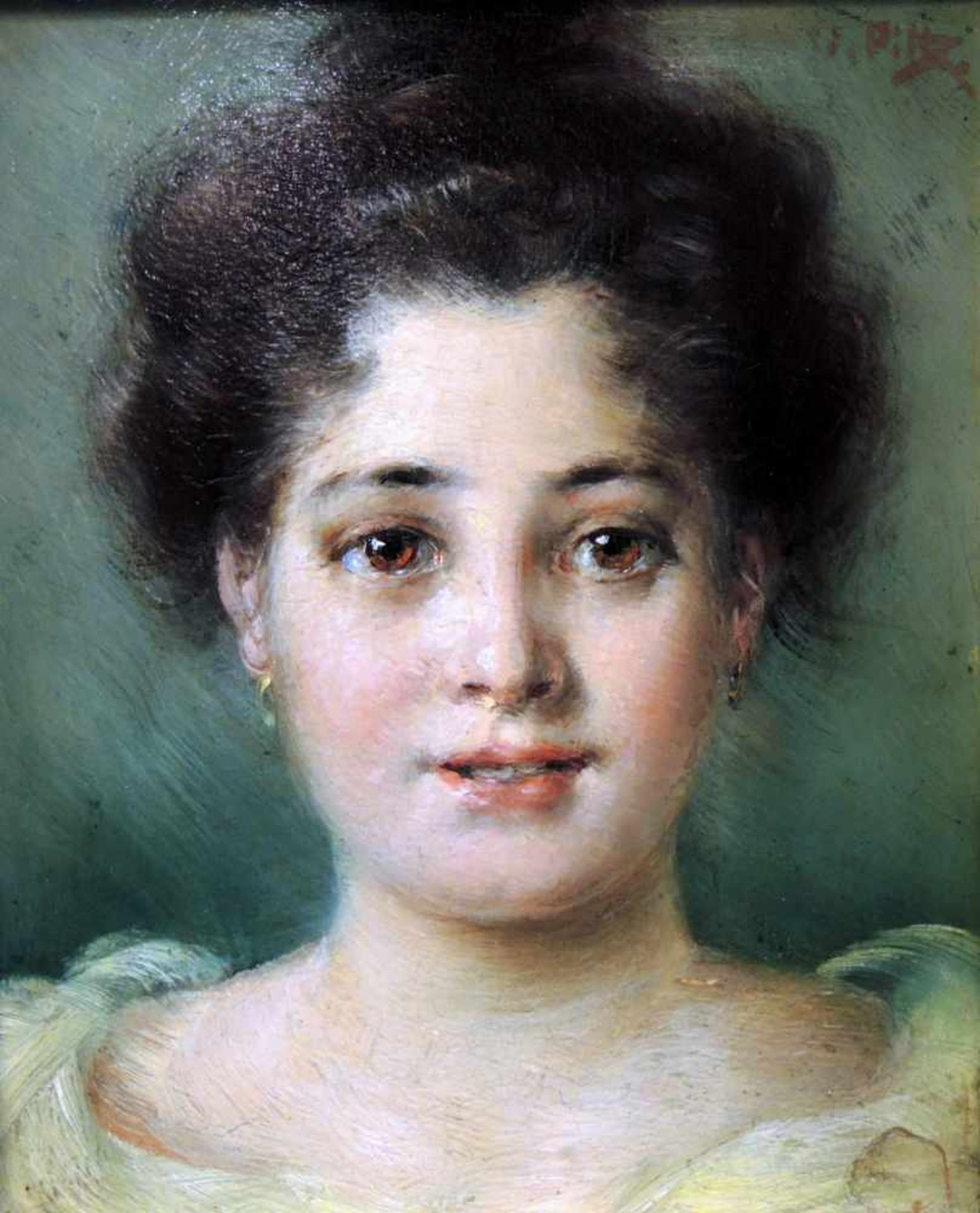 Otto Piltz, 1846 Allstedt - 1910 PasingÖl/Holz. Feines Mädchenporträt. Für seine lebendigen