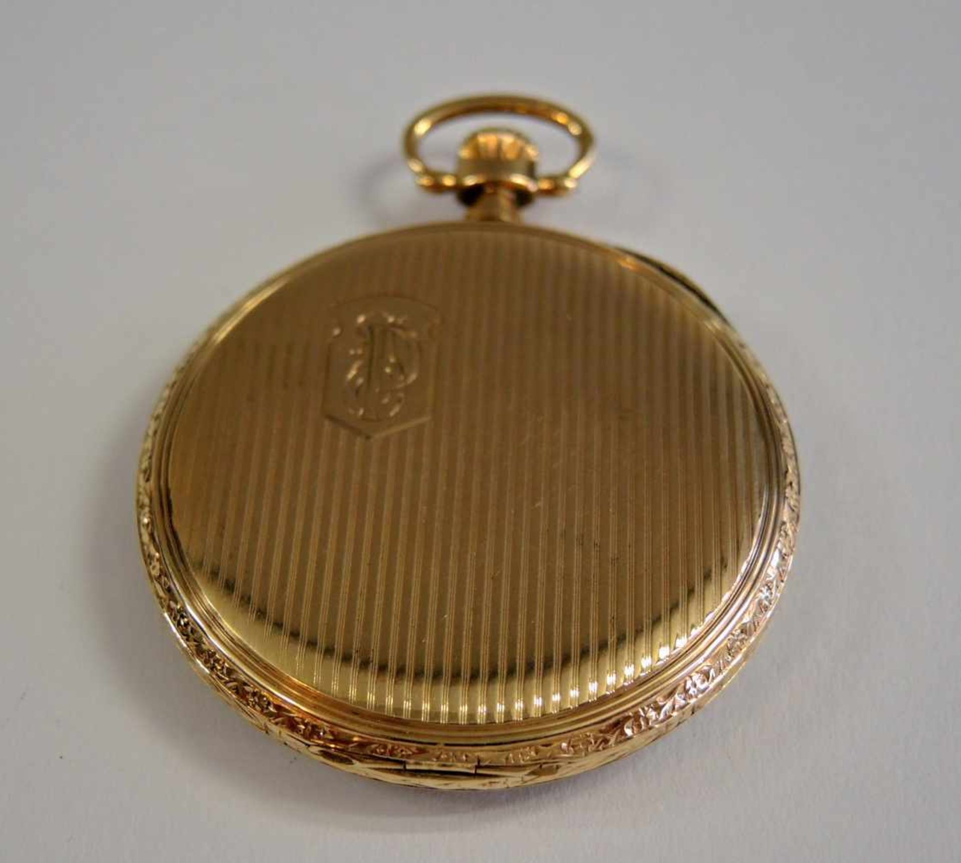 Cortebert, Frack-Uhr14 K. Gelbgold, voll gangbar, um 1920. Ø ca. 50 mm, Gewicht 58 g - Bild 2 aus 3