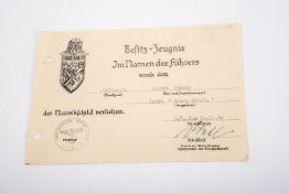 Nachlass H.Sommer Marineorden, Verleihungsurkunden und persönliche Ordensschnallen von
