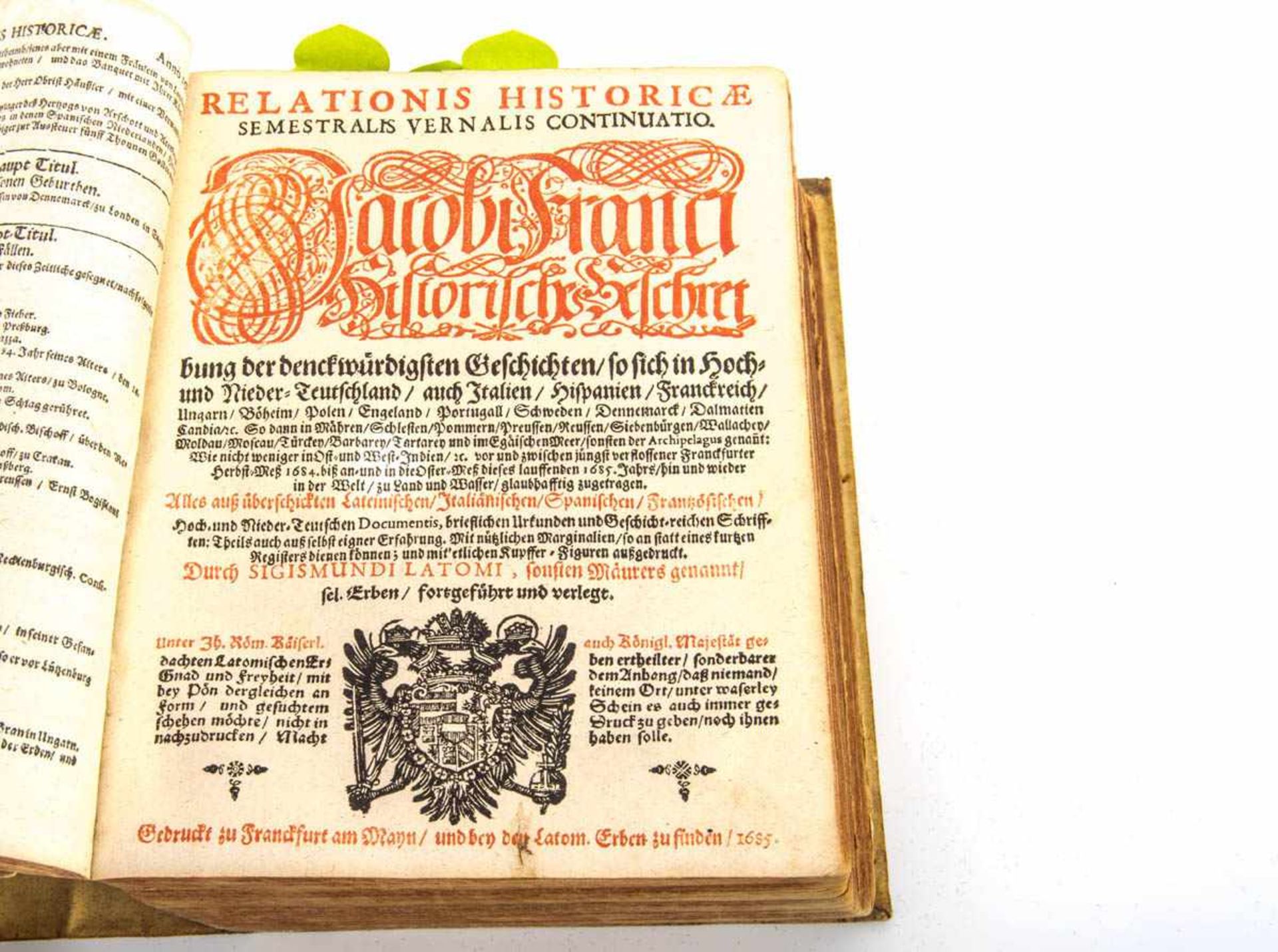 Frankfurter Meßrelationen 1683-1691 Frankfurter Meßrelationen 1683-1691: Relationes historicae - Bild 4 aus 5