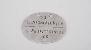 SS-Erkennungsmarke Aluminium. Br.: 7 cm.
