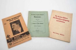 3 Broschüren, NS-Zeit Die Schule im Dritten Reich, Die Reden Hitlers für Gleichberechtigung und