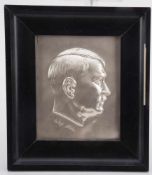 Relief Adolf Hitler Porträt Weißblech. 20 x 15 cm.R.