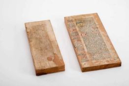 2 alte Schriften - Kloster Kirchberg a.N. Fragmentarisches Blatt mit mittelalterlicher