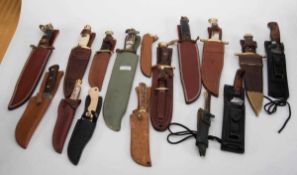 Sammlung mit 15 Messern Bestehend aus 6 Mueal-Messer, 1 Linder Messer, 1 Haller Messer, 1 Anton