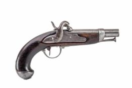 Franz. Gendarmeriepistole M 1770Nußbaumschäftung mit eiserner Garnitur, aptiert, Hersteller