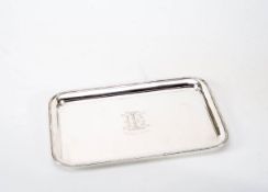 Tablett, England925er Silber Birmingham. Glatter rechteckiger Spiegel , mittig mit Monogramm