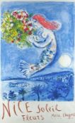 Marc Chagall 1887 Witebsk - 1985 Paul de Vence Nice soleil fleurs Farblithografie als Plakat auf