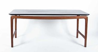 Peter Hvidt & Orla Molgaard Nielsen Table basse Palisander, Platte schwarz lackiert, um 1960; H 55,5