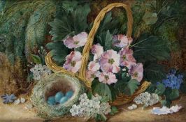Vincent Clare ca. 1855 - 1917 Stillebenmaler; tätig in Birmingham und London. Blumenkorb mit