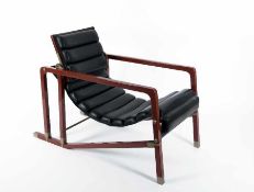 Eileen Gray 1878 Enniscorthy - 1976 County Wexford Transat chair von Ecart Holz, rot lackiert,