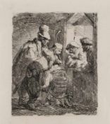 Rembrandt Harmensz van Rijn 1606 - 1669 Die umherziehenden Musikanten Radierung auf Papier, 1635;