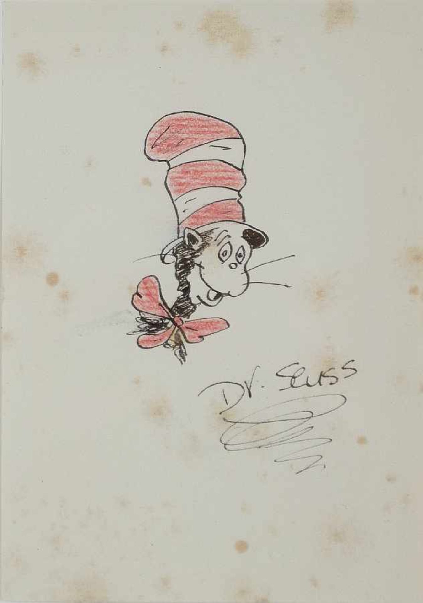 Dr. Seuss (Theodor Seuss Geisel) 1904 Springfield - 1991 La Jolla Cat Tusche und Buntstift auf