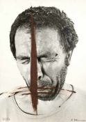 Arnulf Rainer 1929 Baden bei Wien Face Farce Siebdruck auf starkem Karton; H 577 mm, B 420 mm;