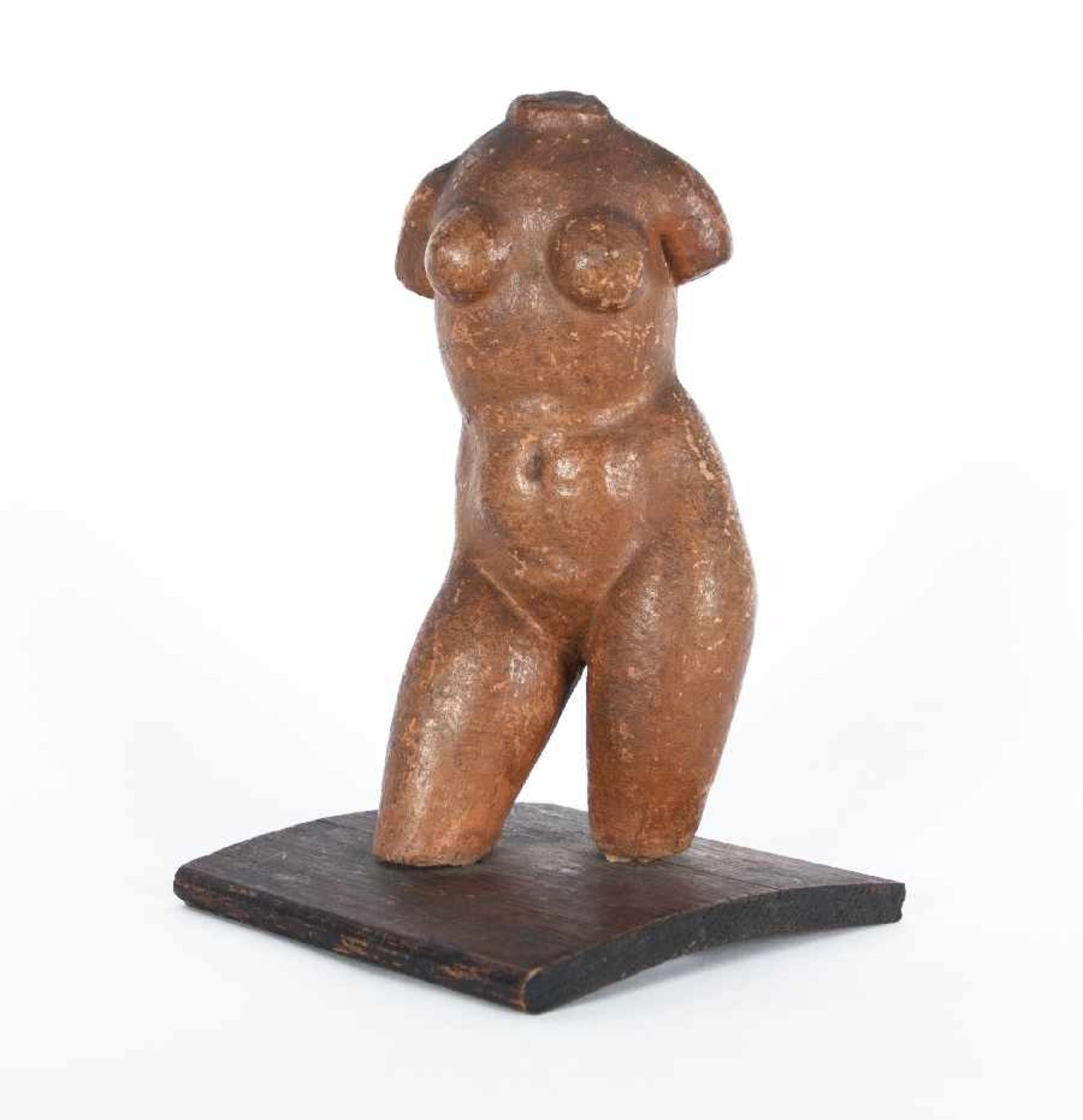 Georges Serré 1889 - 1956 Femme nue Terracotta auf Holzsockel montiert; H 17 cm, B 8 cm, T 5 cm