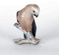 Bing & Gröndahl Porzellanmanufaktur Papagei mit blauen Schwingen Porzellan, farbig glasiert; H 14