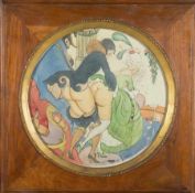 Gerda Wegener 1885 - 1940 Erotische Szene Aquarell auf Papier; Dm 26,8 cm; signiert "Gerda