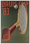 Konrad Klapheck 1935 Davis Cup '83 Farblithografie auf Papier; H 910 mm, B 610 mm; Hrsg. Maeght,