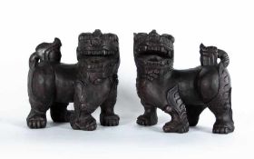 China 2 Fo-Hunde Kunstguss; H je 30 cm China 2 Fo-Dogs Art casting; H each 30 cm
