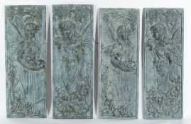 20. Jh. Elfen (Vier Reliefs) Gips; H 100 cm, B 38 cm 20th century Elves (Four Reliefs) Plaster; H