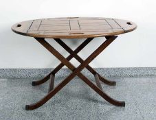 England Tablettisch Holz, Messingapplikationen; H 54 cm, B 87 cm, T 64 cm England Tablet table Wood,