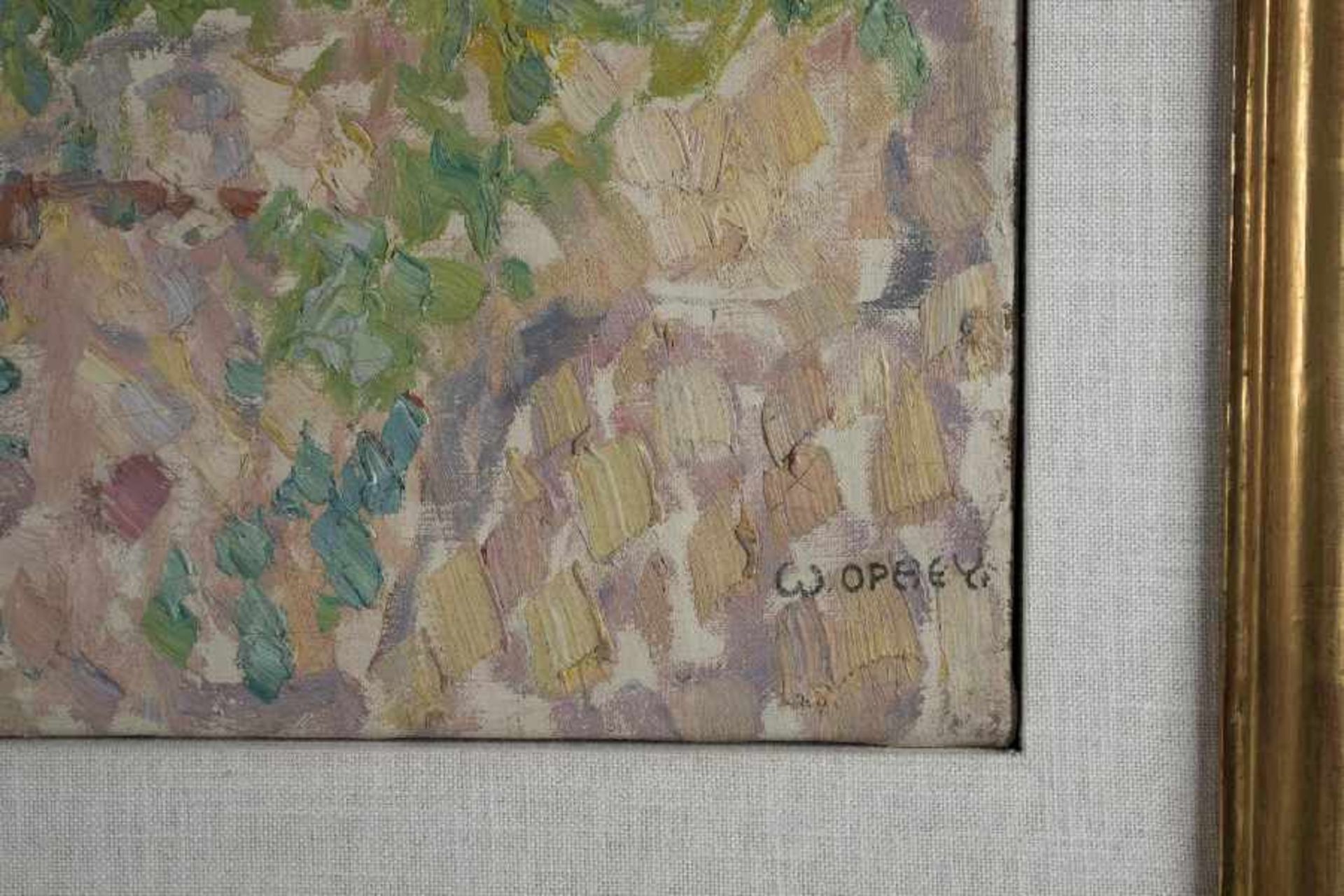 Walter Ophey 1882 Eupen - 1930 Düsseldorf Gasse in Positano Öl auf Lwd; H 69,5 cm, B 64 cm; signiert - Bild 5 aus 8