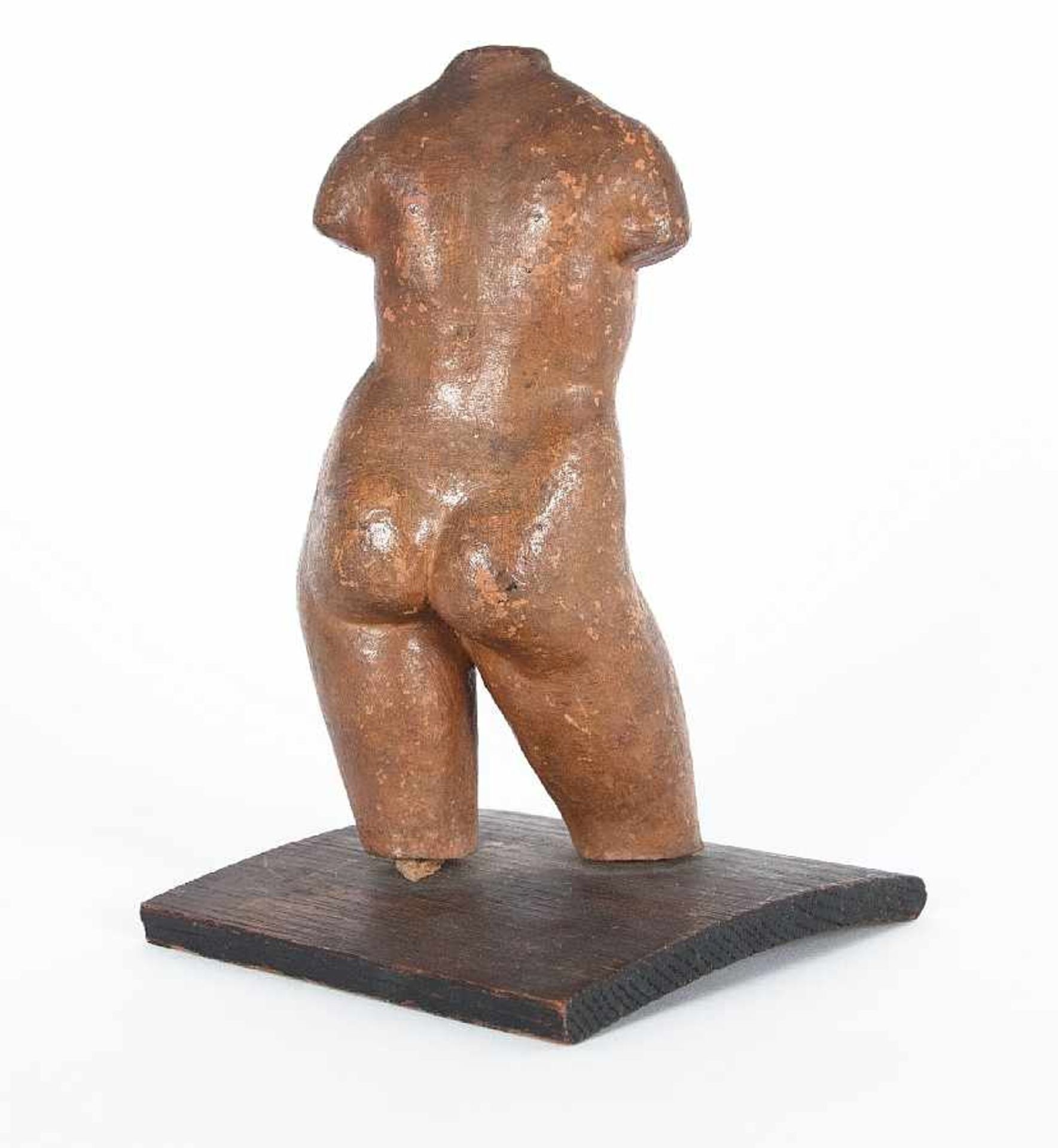 Georges Serré 1889 - 1956 Femme nue Terracotta auf Holzsockel montiert; H 17 cm, B 8 cm, T 5 cm - Bild 2 aus 2