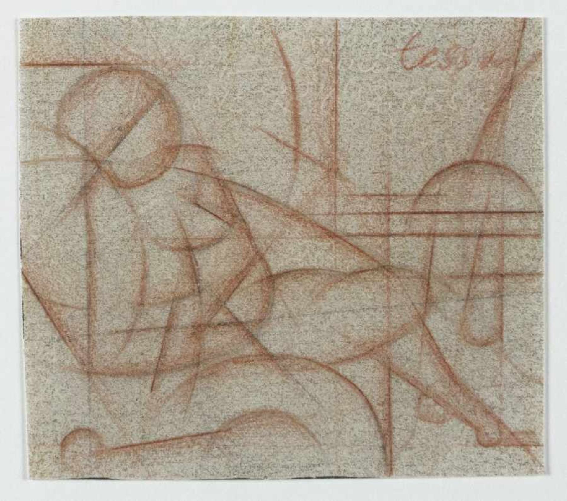 Georges Tesson Kubist der 1. Hälfte des 20. Jh. Femme cubiste assise Mischtechnik mit farbiger