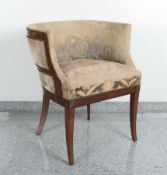 Wohl Deutschland, 19. Jh. Biedermeier-Fauteuil Kirschholz, furniert; H 74 cm; Bezug später