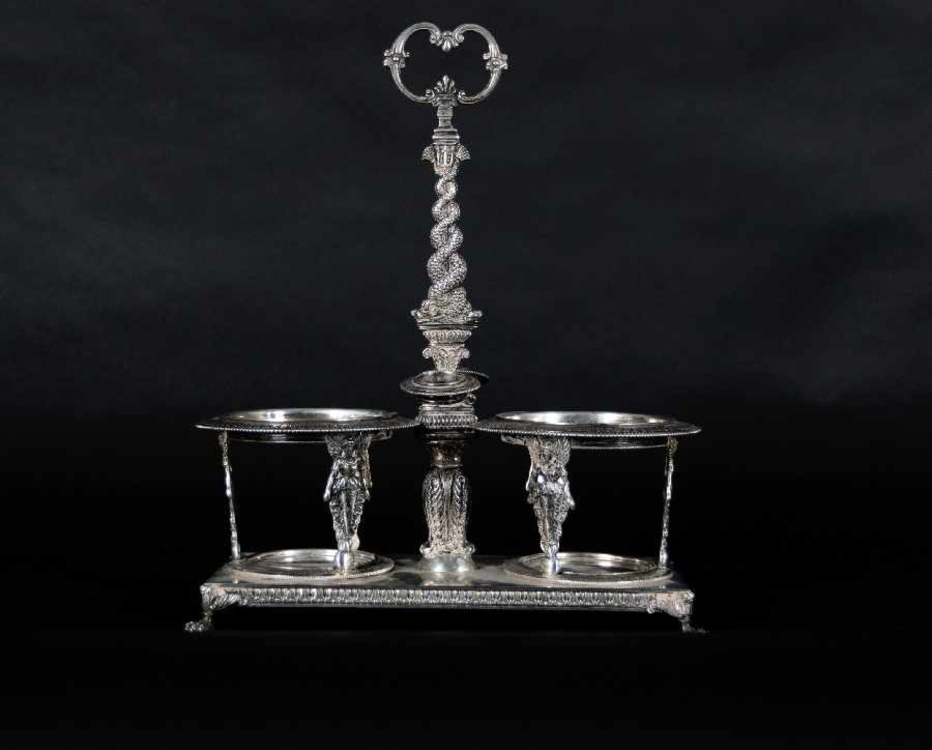 Silbermanufaktur des 20. Jh. Huilier (menage) Silber; H 27,5 cm; gepunzt "925"; 700 g Silver