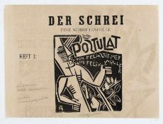 Conrad Felixmüller 1897 Dresden - 1977 Berlin Der Schrei/Postulat Holzschnitt auf Papier; H 188