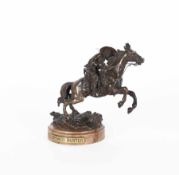 Bildhauer um 1900 Bronco Buster (Reitender Cowboy) Bronze; H 15 cm; schwer leserlich bezeichnet