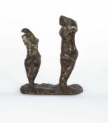 Bildhauer Mitte des 20. Jh. Ein Paar Bronze; H 14,5 cm, B 11 cm; unten schwer leserlich mit