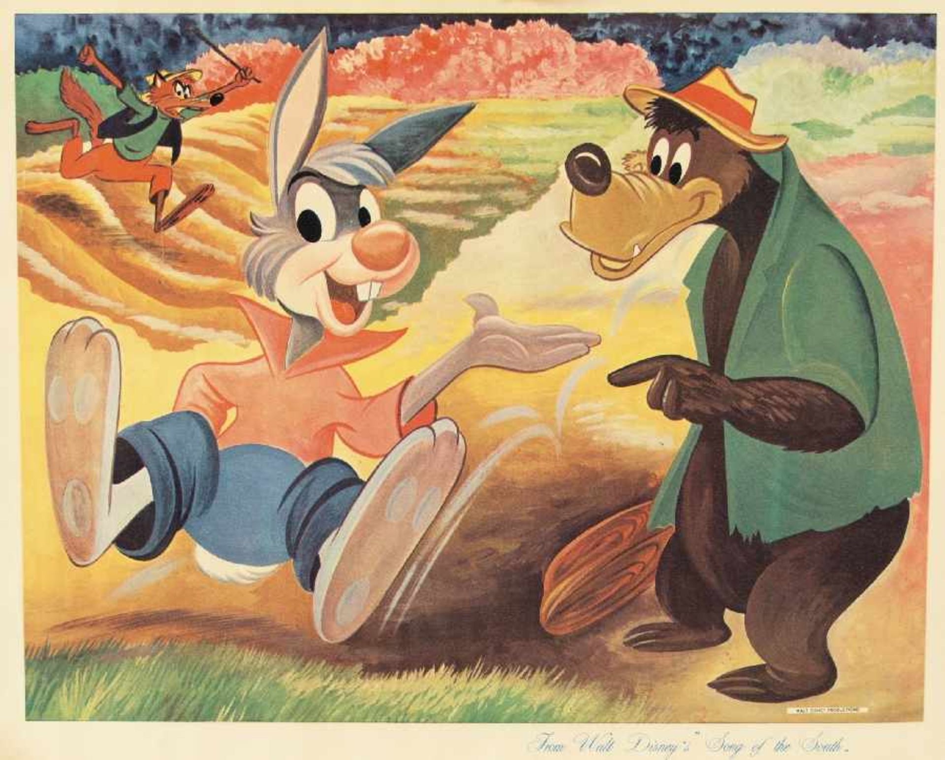 Walt Disney StudioSong of the SouthOffset auf festem Papier; H 320 mm, B 400 mm; Lobby Card des Walt