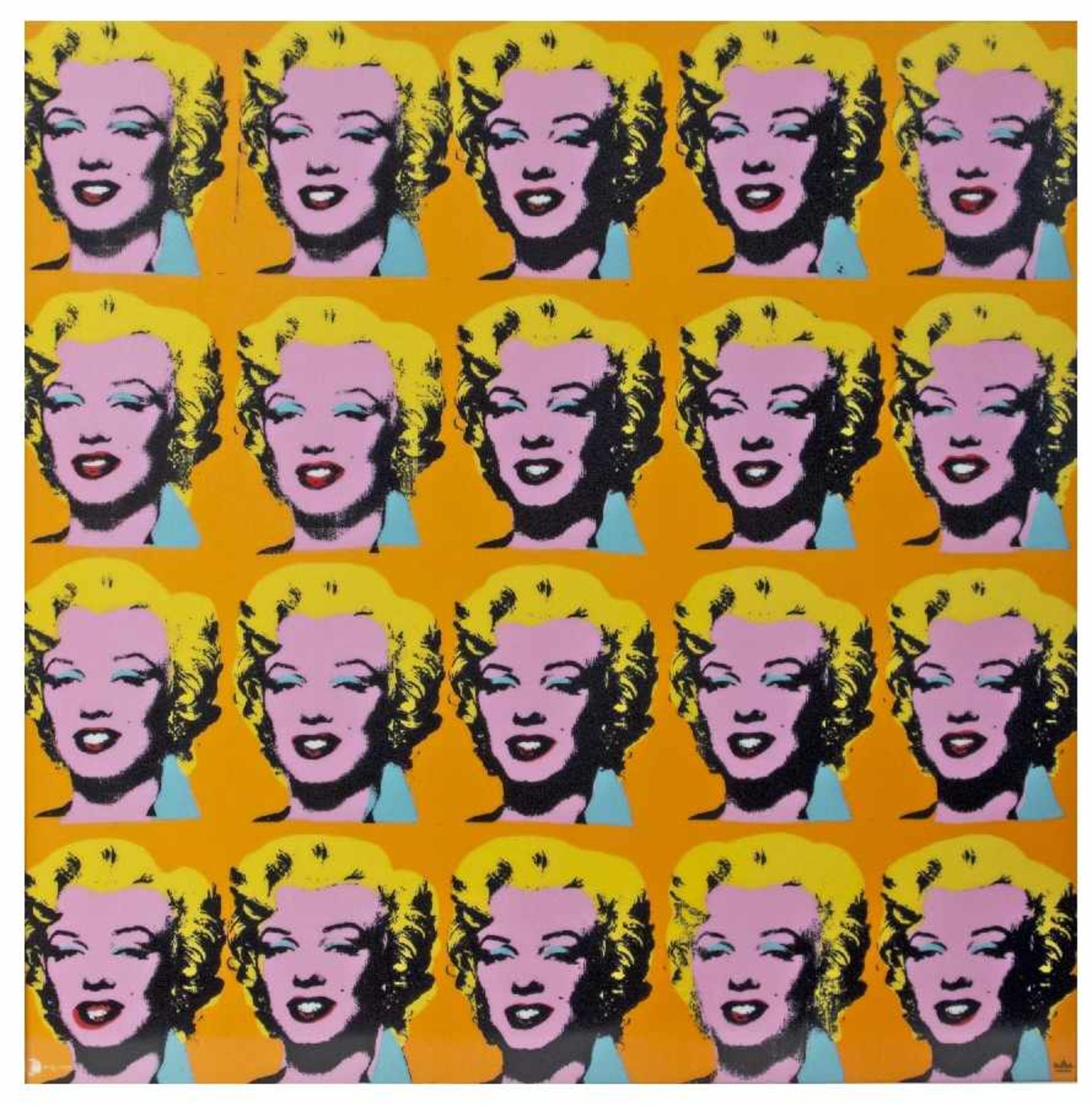 Nach Andy Warhol1928 - 1987Wandbild Marilyn OrangePorzellanplatte der Edition Rosenthal Studio Line;