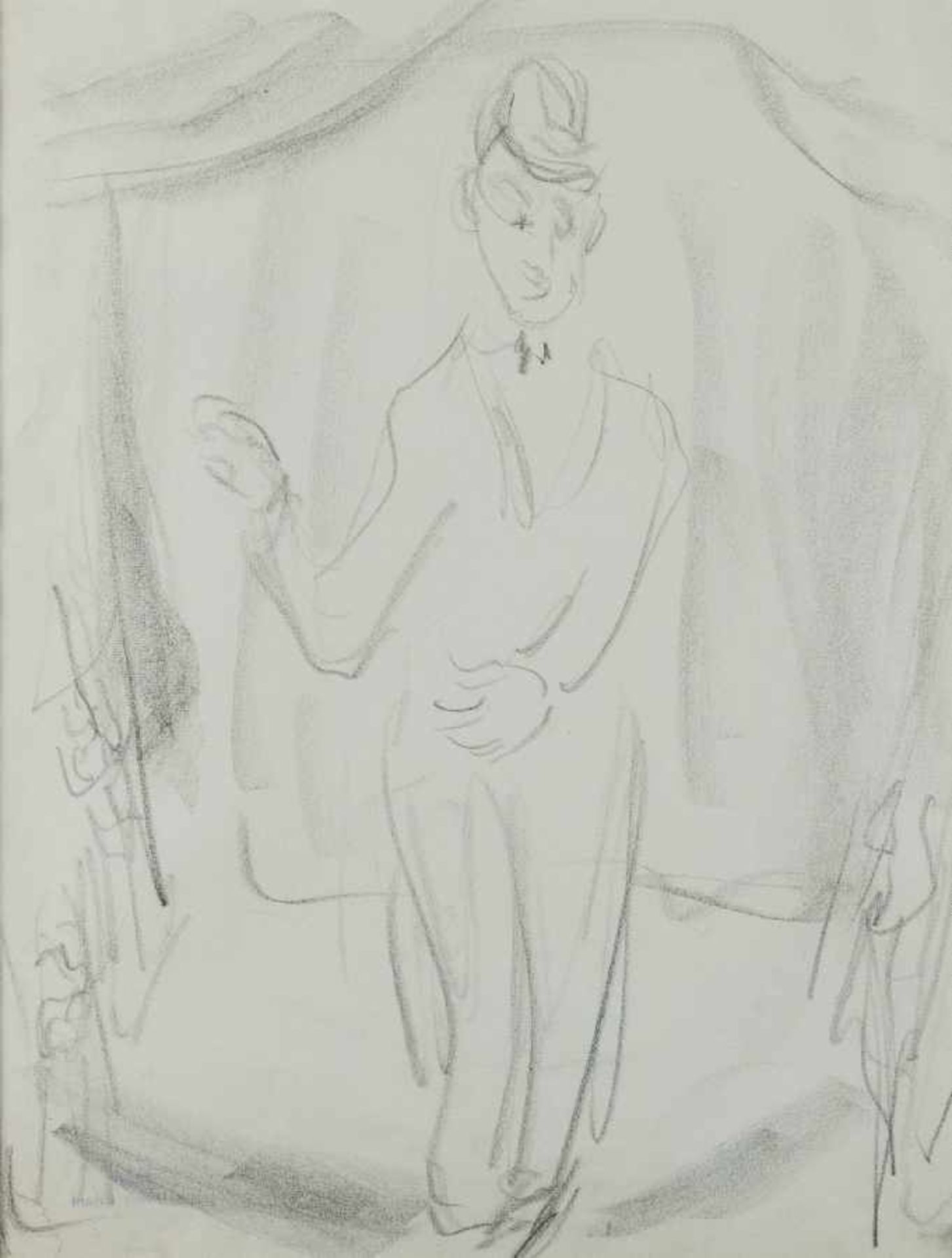 Lou Albert Lazard1885 - 1969In der Manege/Figur2 Kreidezeichnungen auf Papier; 410 x 310 mm bzw. 310 - Bild 2 aus 2