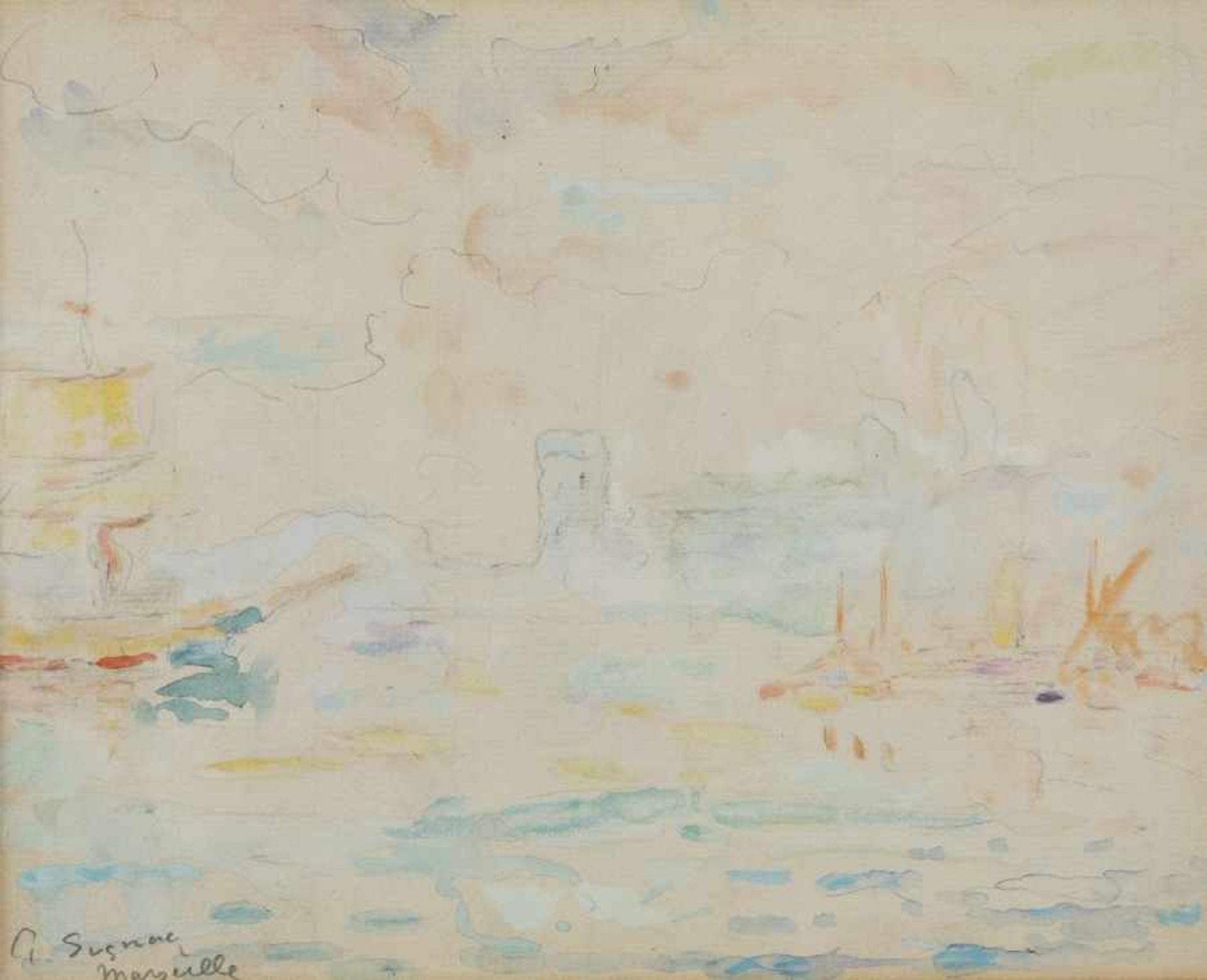 Paul Signac1863 - 1935MarseilleAquarell mit Deckweiß auf Papier; H 205 mm, B 250 mm (