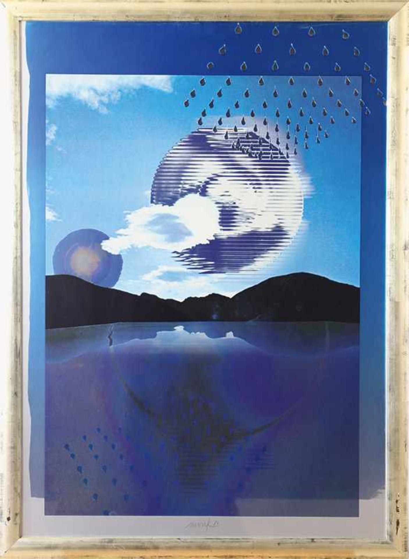 Kunst im Jahr 2000Heinz Mack* (*1931)1986Farbserigraphie und Silberprägung in Aluminium-Karton.