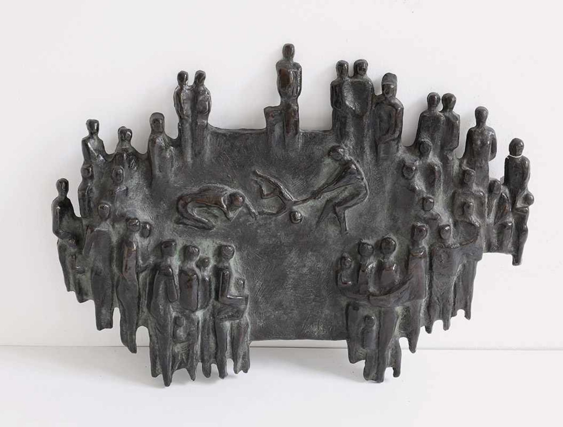 Wandrelief 'Das Urteil des Salomon'Siegfried Assmann* (*1925)Bronze, dunkelbraun und grünlich