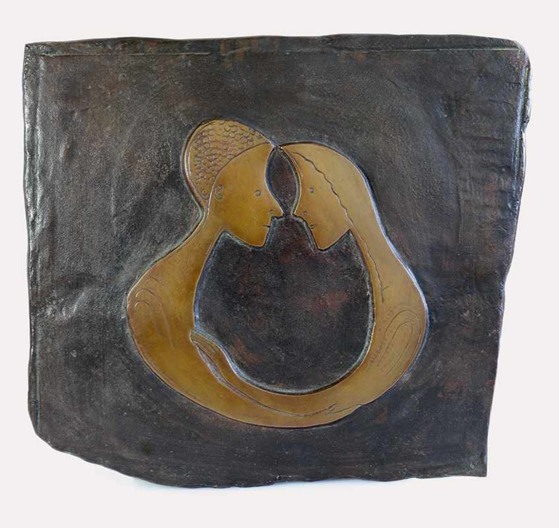 Zueinander I Ewald Mataré* (1887-1965) 1953 Bronzerelief, partiell patiniert. Minimales Maß 30,4 x