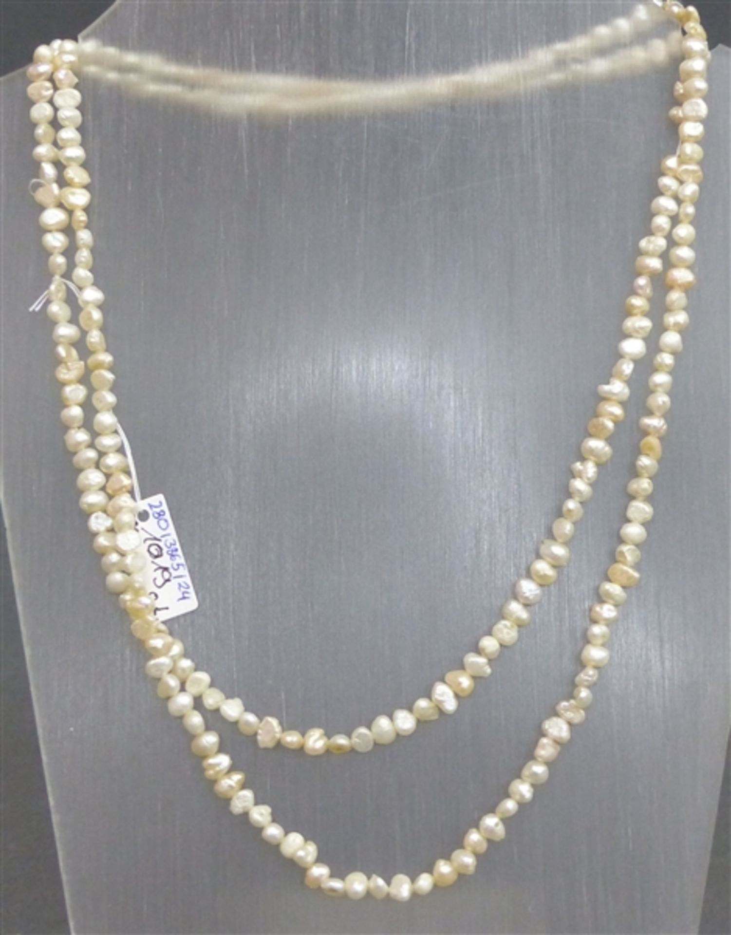 Halskette Biwaperlen, weiß, endlos, l ca. 92 cm,