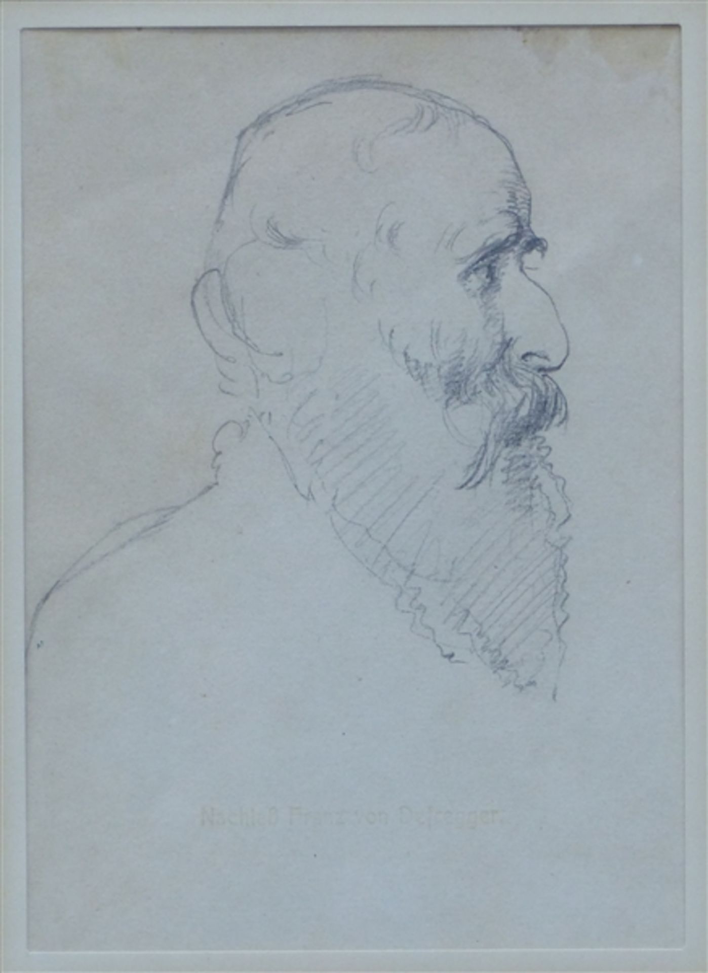 Defregger, Franz von, bezeichnet 1835 Stronach bis 1921 München, Bleistiftzeichnung, "Bärtiger