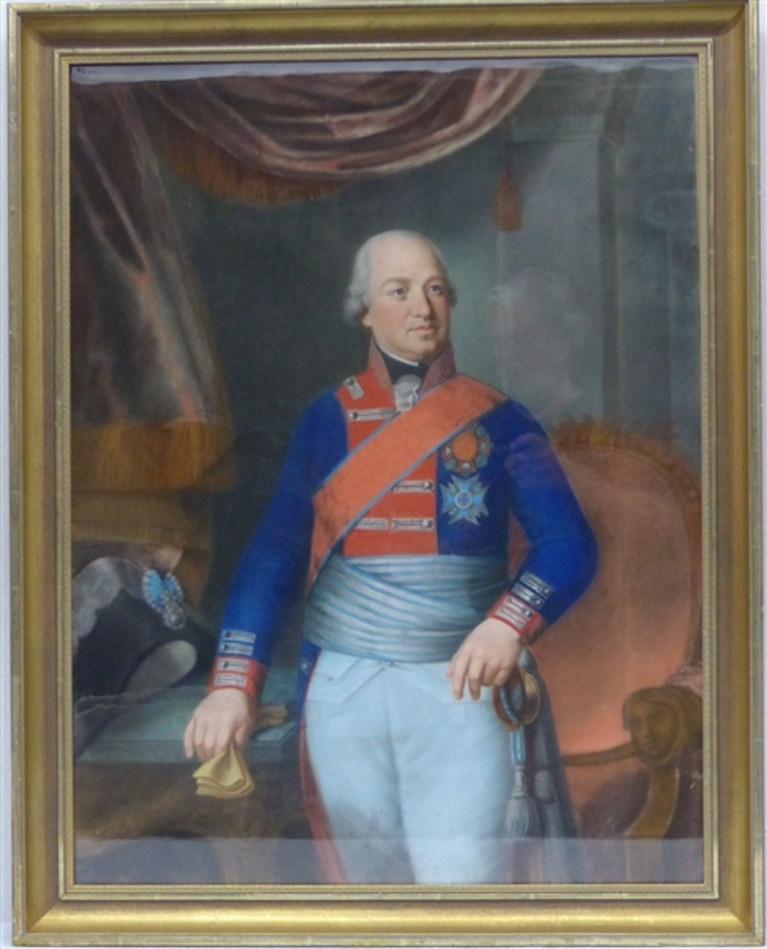 König Maximilian I. Joseph 1756 Schwetzingen - 1825 München, Porträtbild in Uniform, Pastell auf