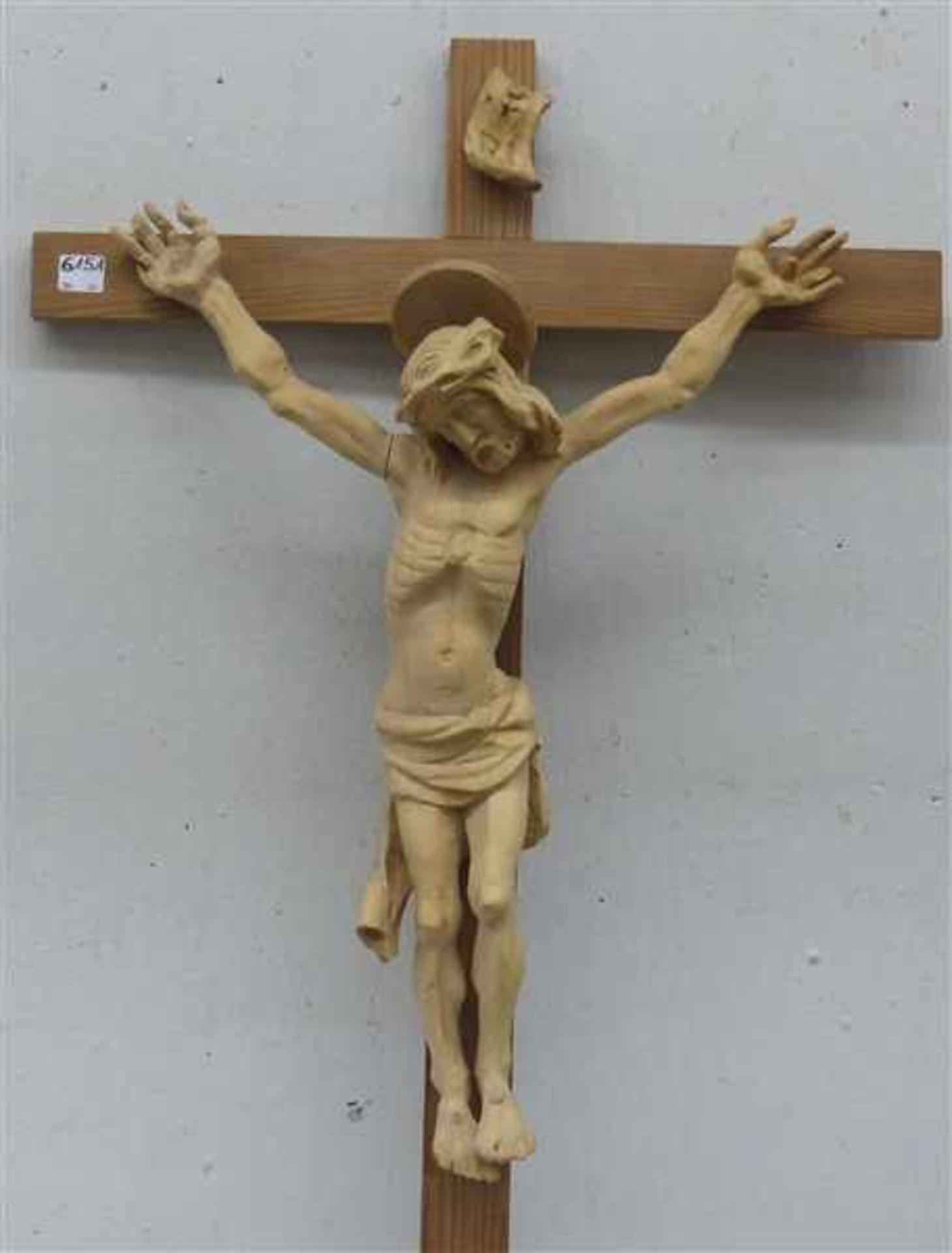 HolzskulpturChristus am Kreuz , natur, Oberammergau, 20. Jh., Korpushöhe 47 cm,