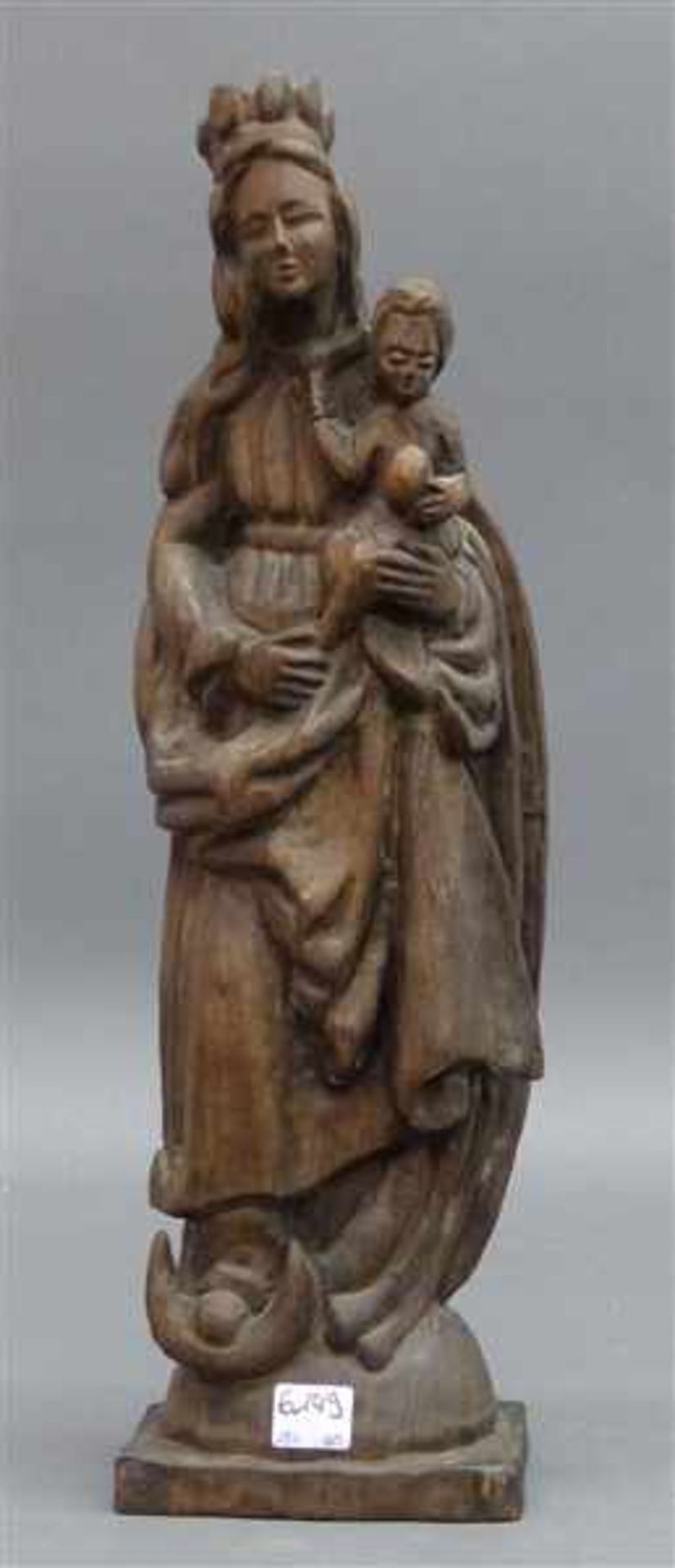 Holzskulpturnatur, neuzeitlich, Madonna mit Jesuskind, h 42 cm,