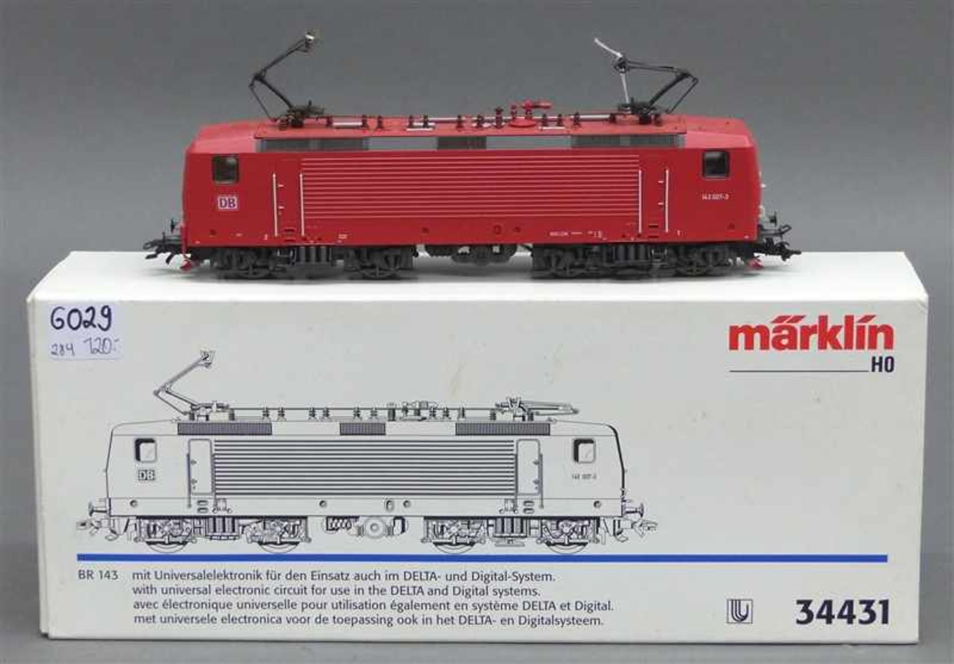 Märklin LokNo. 34431, Metallgehäuse, Spur H0, in Originalverpackung, l 20 cm,