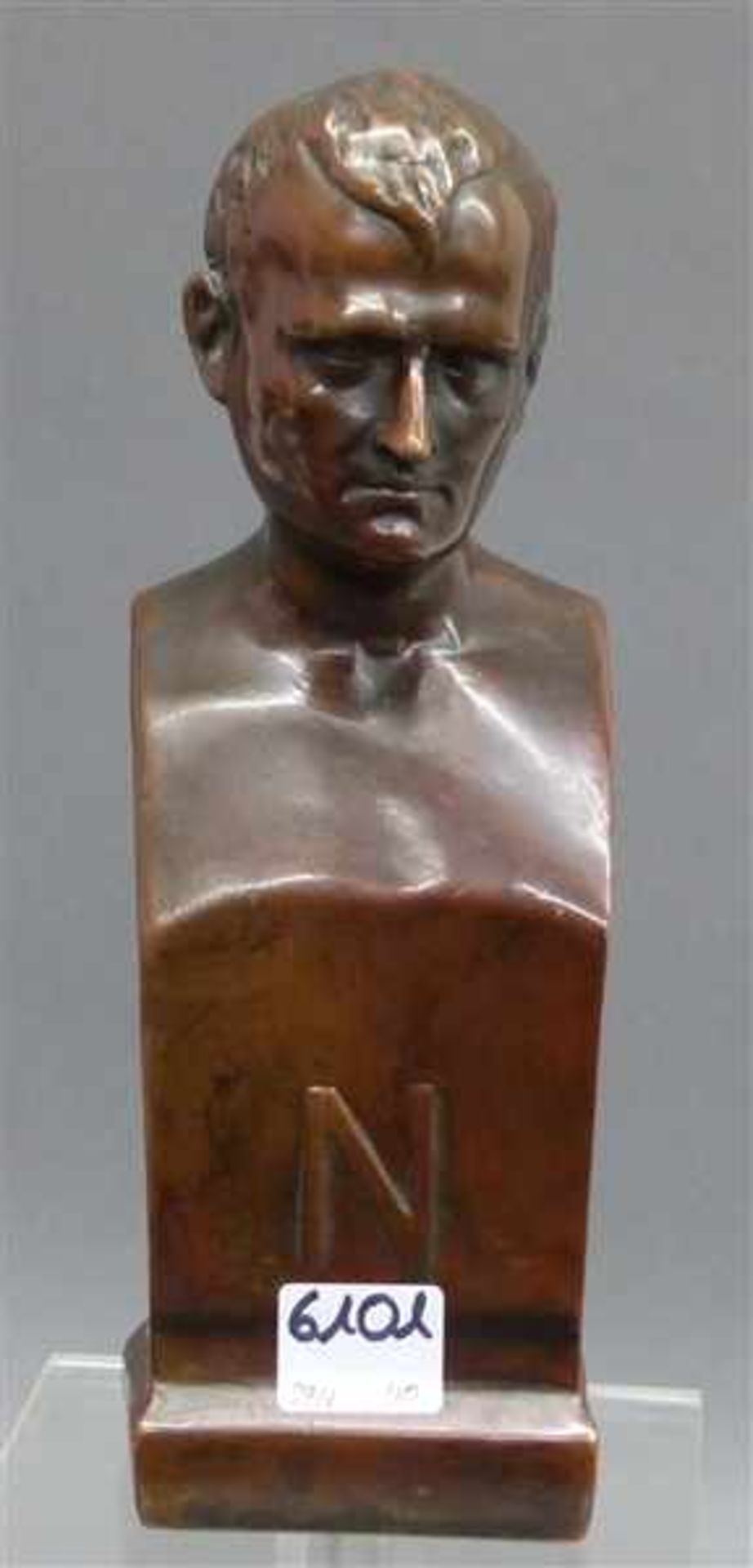 BüsteMasse, Darstellung des jungen Napoleon, Kupferüberzug, h 21 cm,