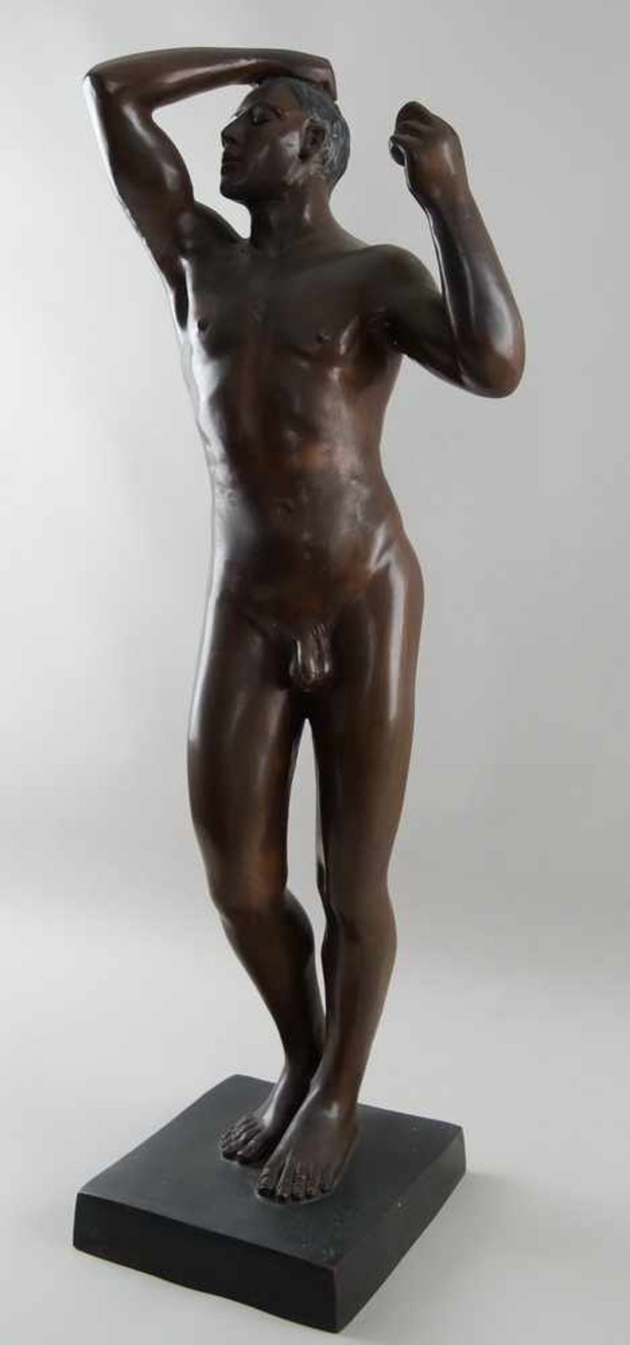 Stehender männllicher Akt, Bronze, H 86cm - Bild 2 aus 6