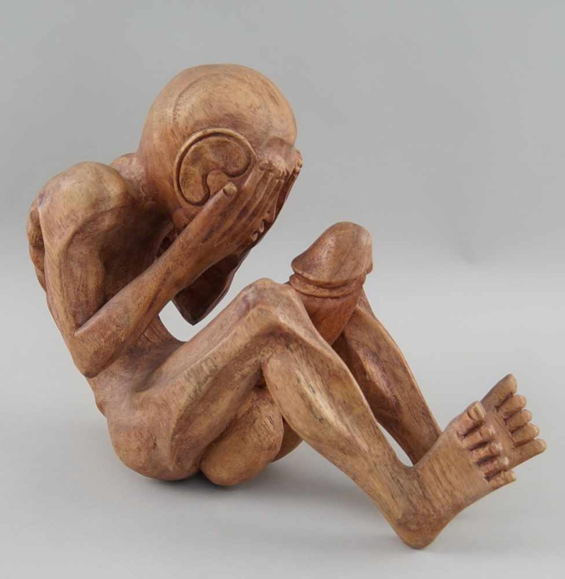 Fruchtbarkeitsskulptur / Ritualskulptur, Holz geschnitzt, H 23 cm - Bild 4 aus 4