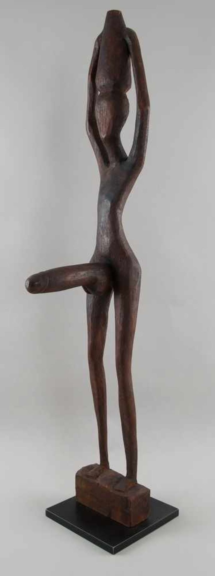 Fruchtbarkeitsskulptur / Ritualskulptur, Holz geschnitzt, Umbanda/Quimbanda-Brasilien, H102 cm